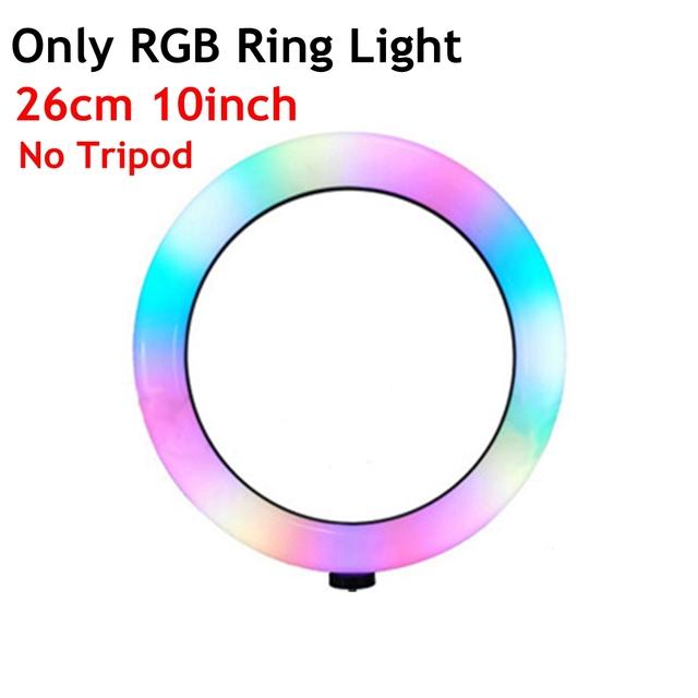 Photography Ring Light Tripod LED Ring Light Selfie Ring Light for Makeup Video Live Aro De Luz Para for Tik Tok Photo Studio: Only RGB Light