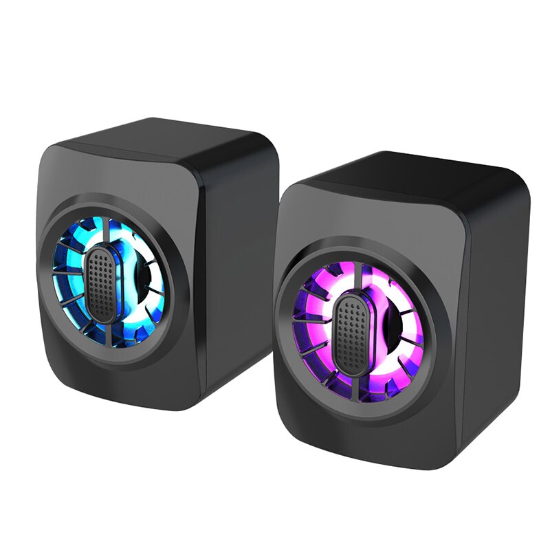 4D Speakers Computer Stereo Surround Soundbar Bass Subwoofer Colorful RGB Light Speaker for Laptop PC Home Theater Small Speaker