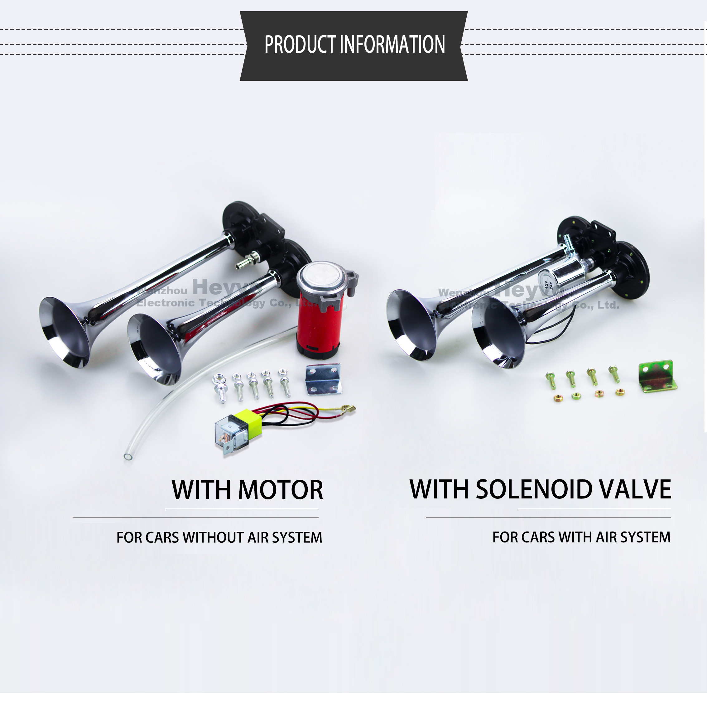 Auton torvi dual trumpetti sähköinen sarvi kovaa kromi 2 putket ilma torvi 12v/24v universaali auton junaan kuorma kuorma-auto ja moottoripyörä