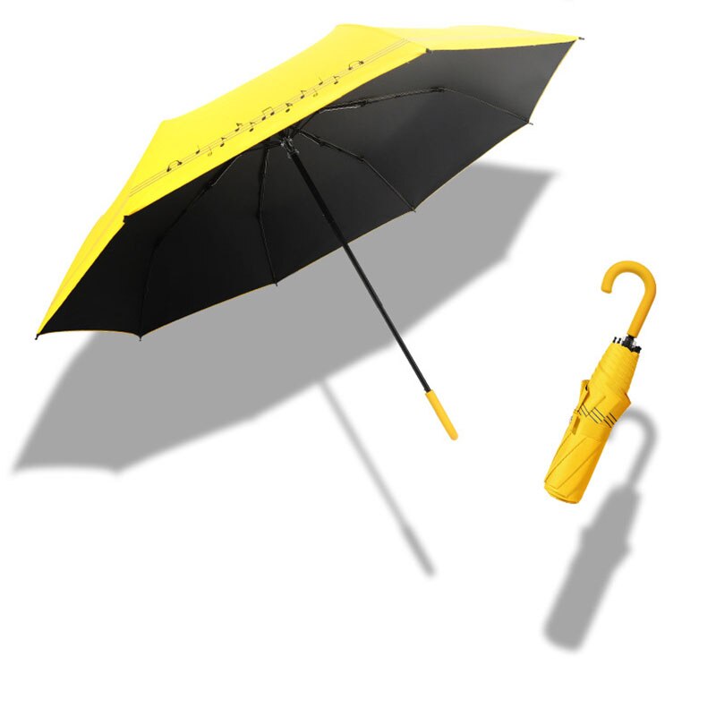 Yada tecknad pianomusik symbol paraply regn kvinnor uv krok u-formad handtag paraply för kvinnor vindtät paraply  ys200049