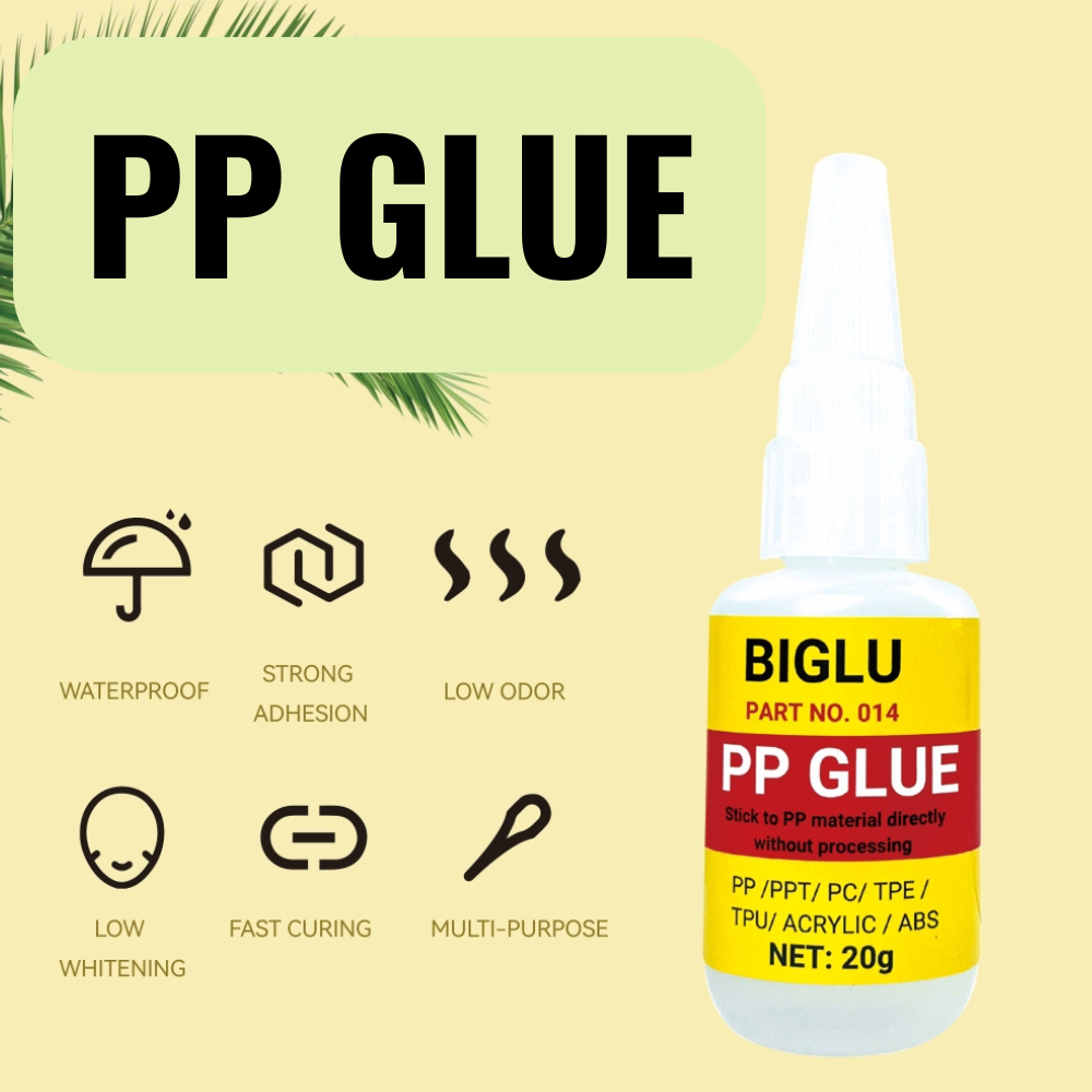 20G BIGLU PP-Kleber, sofortige Polypropylen-Kleber, direkt ohne Verarbeitung, ABS-PVC, 20 Sekunden, schnell trocknender Klebstoff