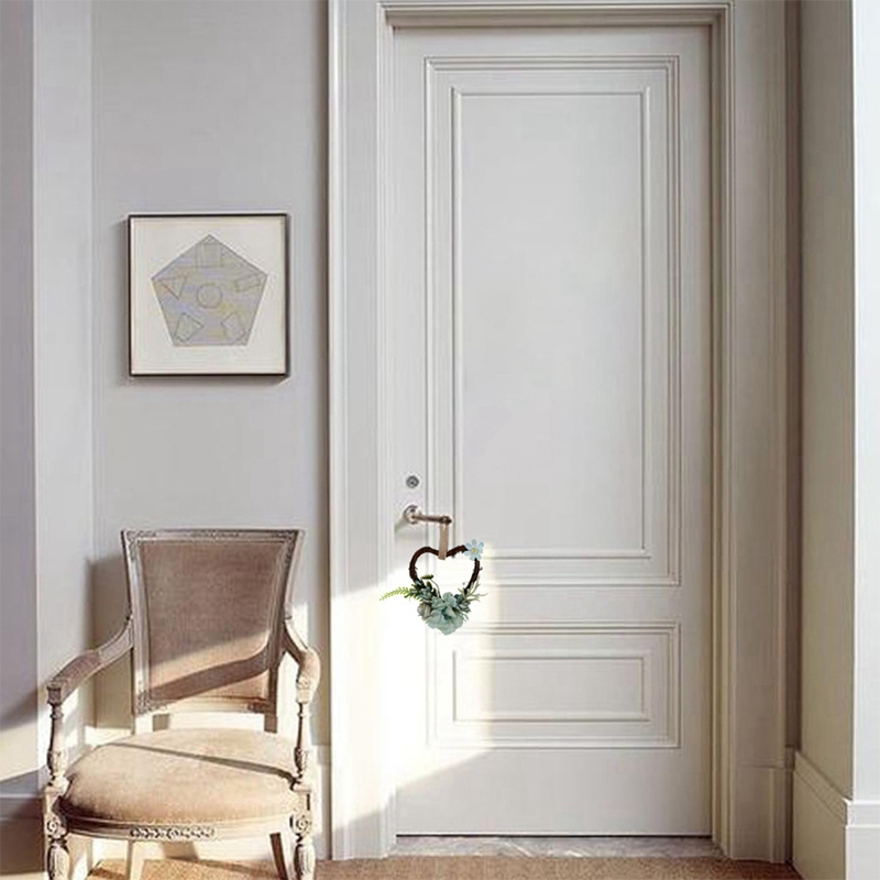 Wedding Flower Wreath Heart-Shaped Wreath Spring Wreath Hanging Flower Wreath Party Wall Window Home Decoration, 6 Inch