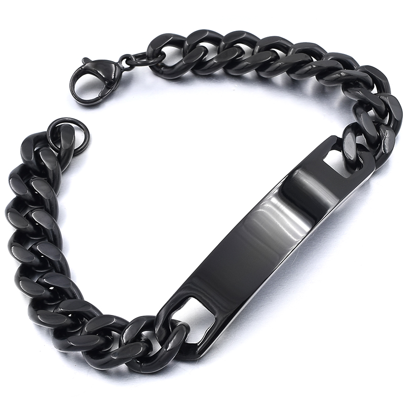 GOKADIMA Hand Chain Stainless Steel Bracelet for men, ID Bracelet Jewelry