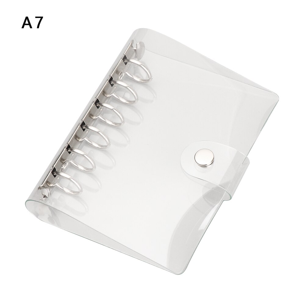 A5/a6/a7 gennemsigtig plastikfilfilmappe notesbog løvblad ringbinder planlægger dagsorden modtager pose kortopbevaring: A7