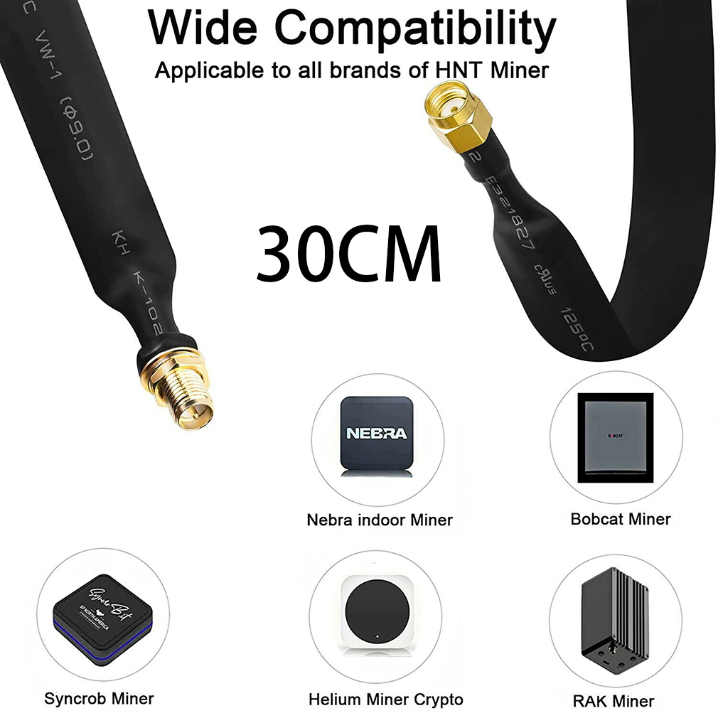 Cable de extensión RP-SMA helio de pérdida Ultra baja, 60/30cm, Cable coaxial plano, Coleta, 0-6 GHz, HNT Miner, minero, antena exterior