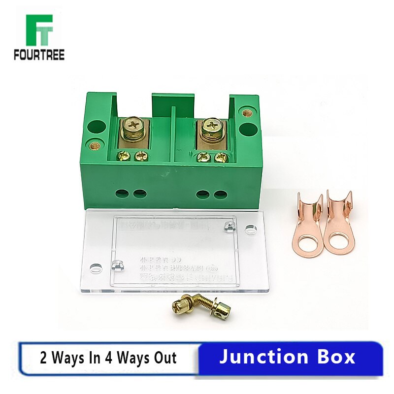 2 In 4 Out Single Phase Junction Box Quick Connect Terminal Box Splitter Metering Cabinet Wire Connection High Power Block FJ6