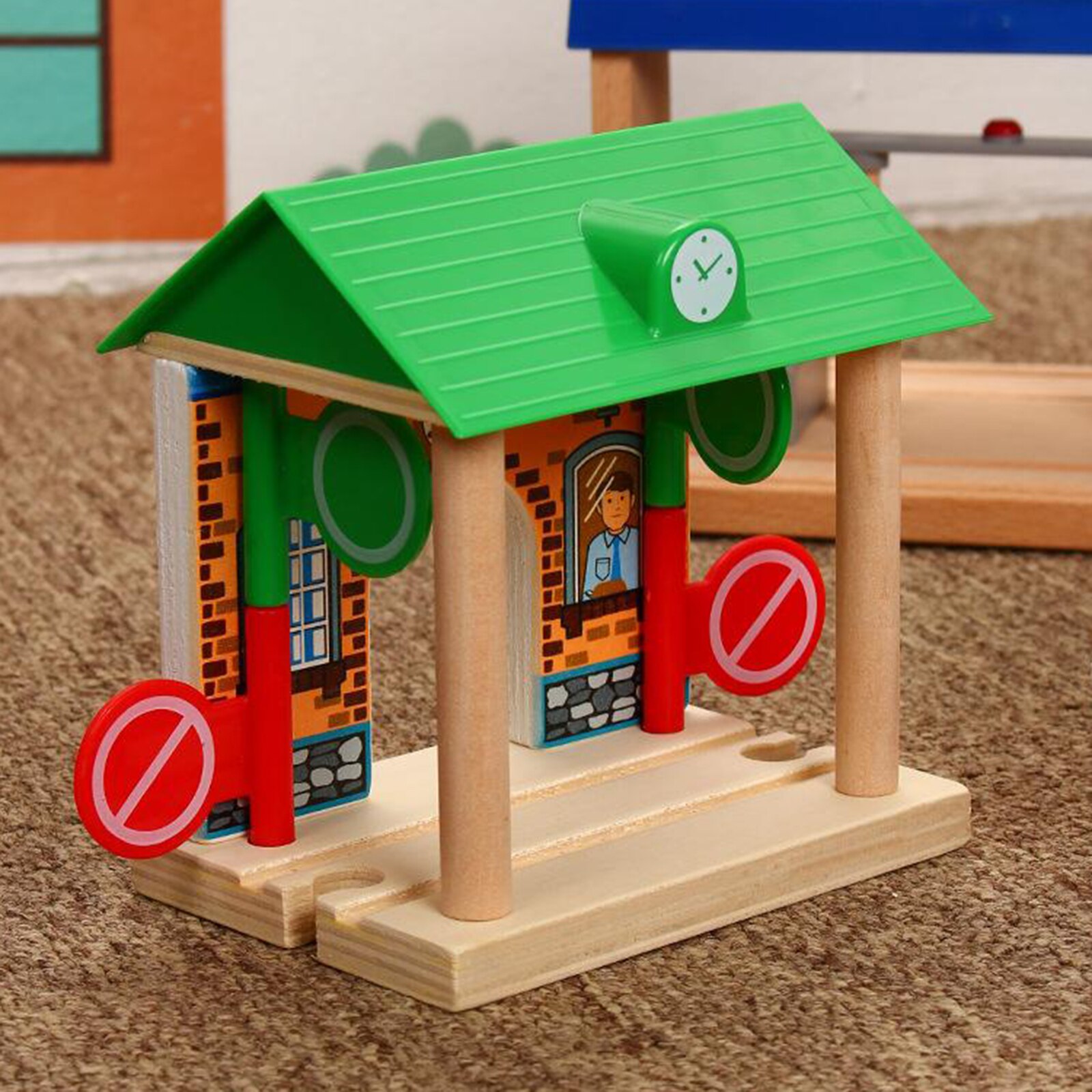 Wooden Train Railway DIY Accessories Educational Toys Fit Most Wood Tracks