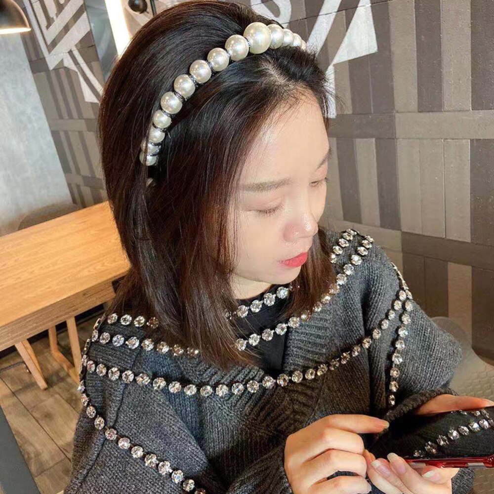 1 pc perle dekoration pandebånd hårbøjle gylden silke tråd hovedbøjle hovedbeklædning delikat hår tilbehør til fest dagligt (w