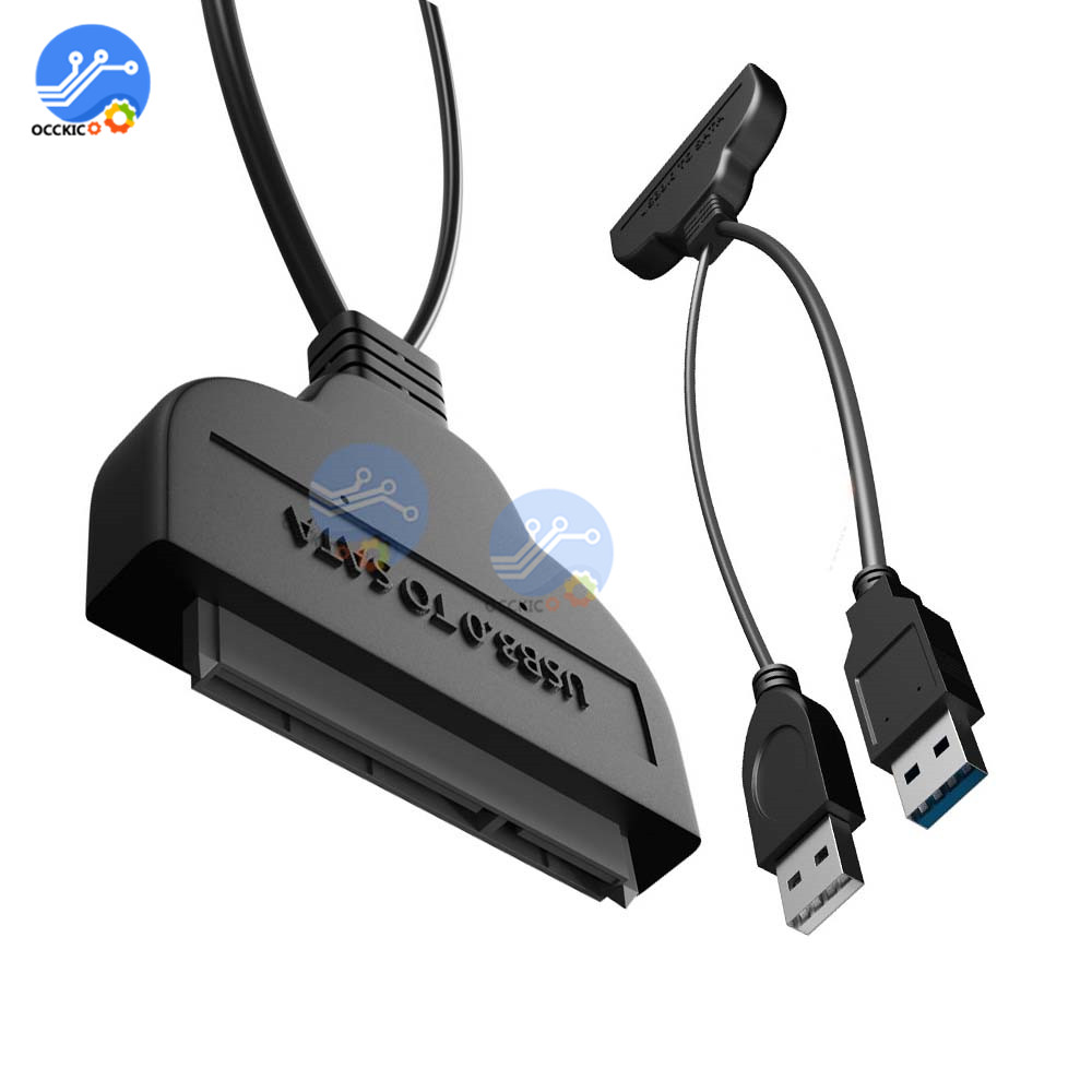 USB 3.0/USB 2.0 naar SATA 22 Pin Data Cable Adapter tot 5 Gbps Ondersteuning 2.5 Inch externe HDD SSD Hard Drive 22 Pin Data C