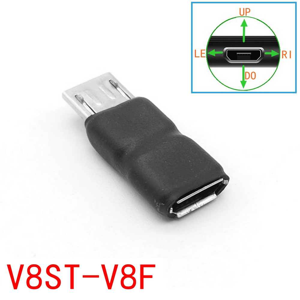 DIY Micro USB Female to Micro USB Connector Adapter Plug L Shaped Micro USB Male to Female Converter: Orange