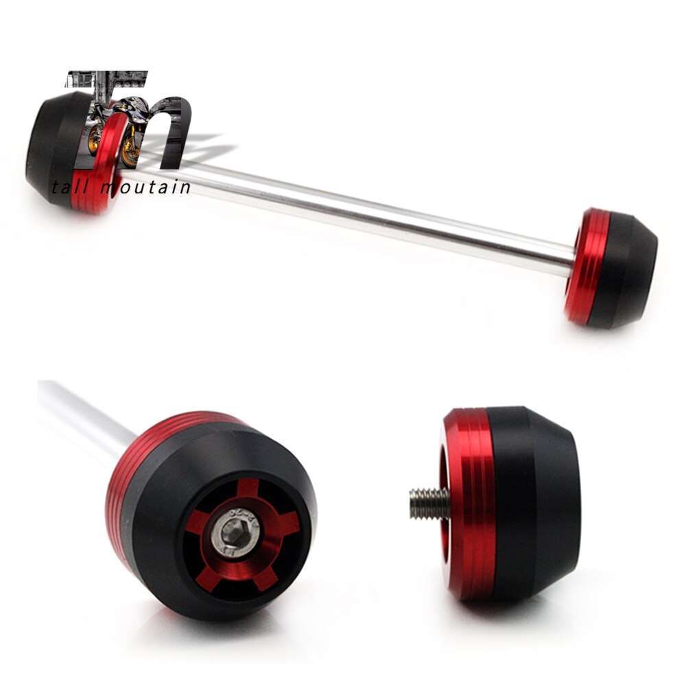 Para triumph speed triple 2007 2008 2009 eixo dianteiro garfo acidente slider acessórios da motocicleta protetor de roda caindo proteção: Vermelho
