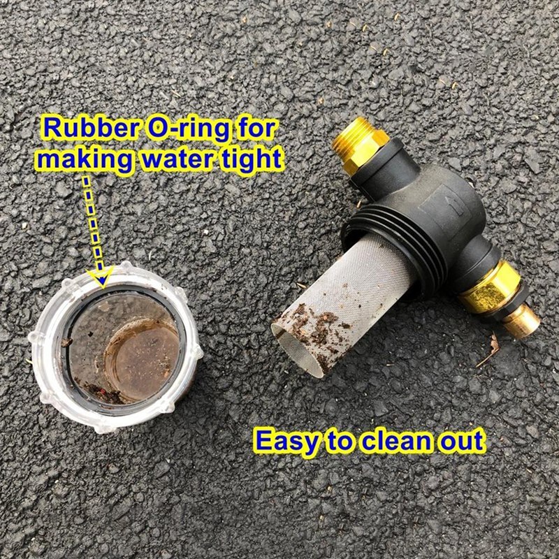 Accesorio de filtro de sedimentos manguera de jardín lavadora de presión para entrada de agua de jardinería al aire libre (100 Mesh Sn)