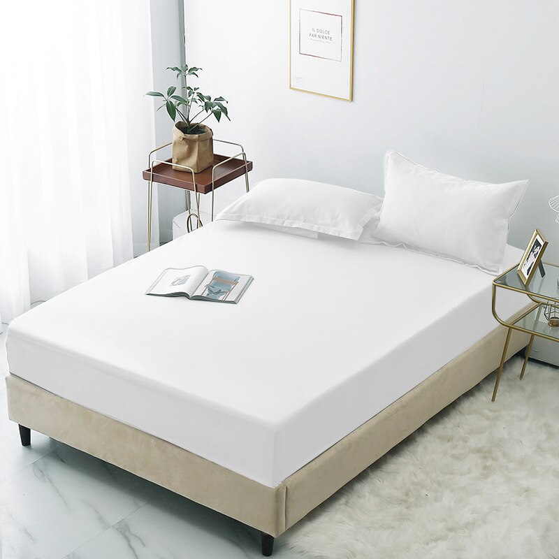 Effen Kleur Zwart All-Inclusive Matrashoes Zachte Schuren Koning Queen Size Bed Hoeslaken Niet Inclusief Kussensloop