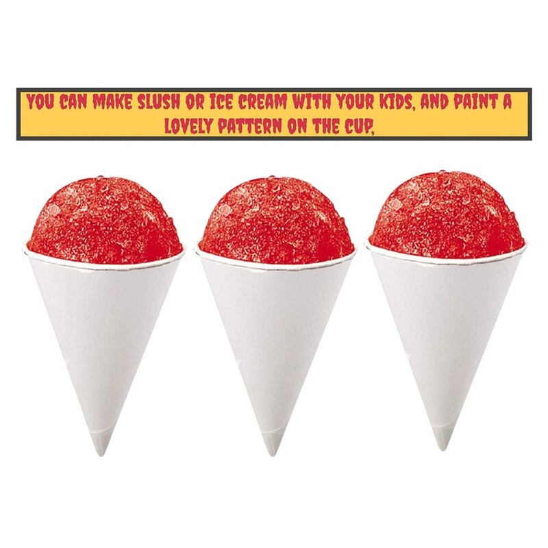 White Paper Cone Cups, Snow Cone Cups,Coated Leakproof Cone Paper Cups for Slush, Shaved Ice, Water 200Pcs
