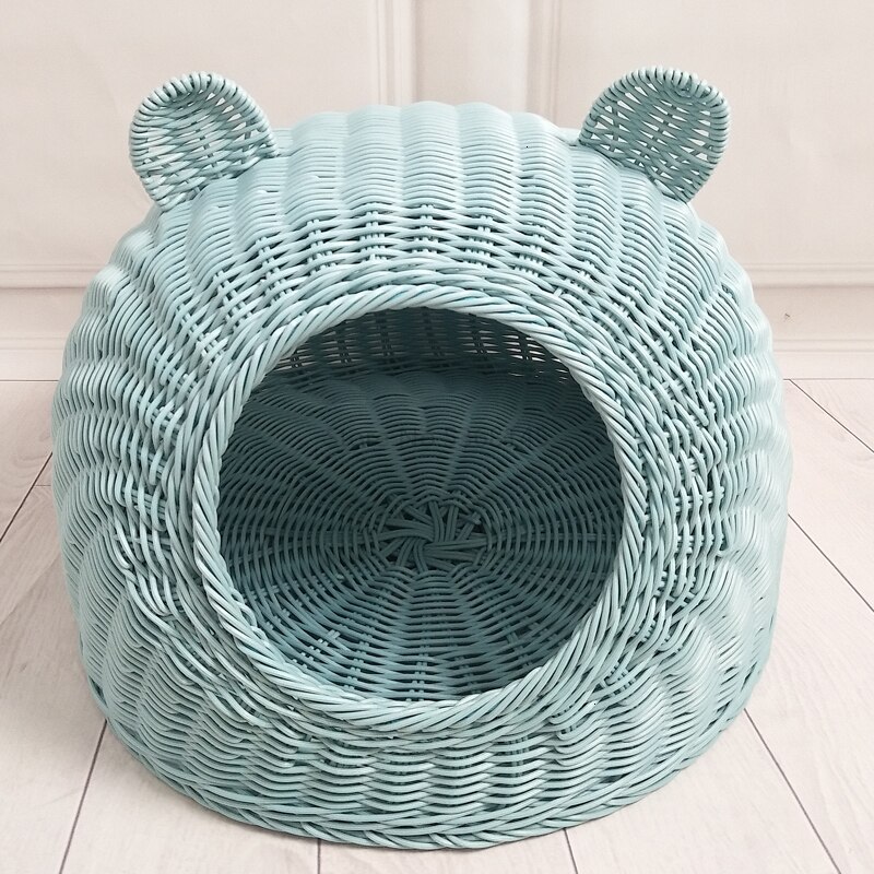 Caseta para gatos mimbre cuatro estaciones Red Universal lavable Casa Roja s verano pequeña perrera siamesa: Púrpura