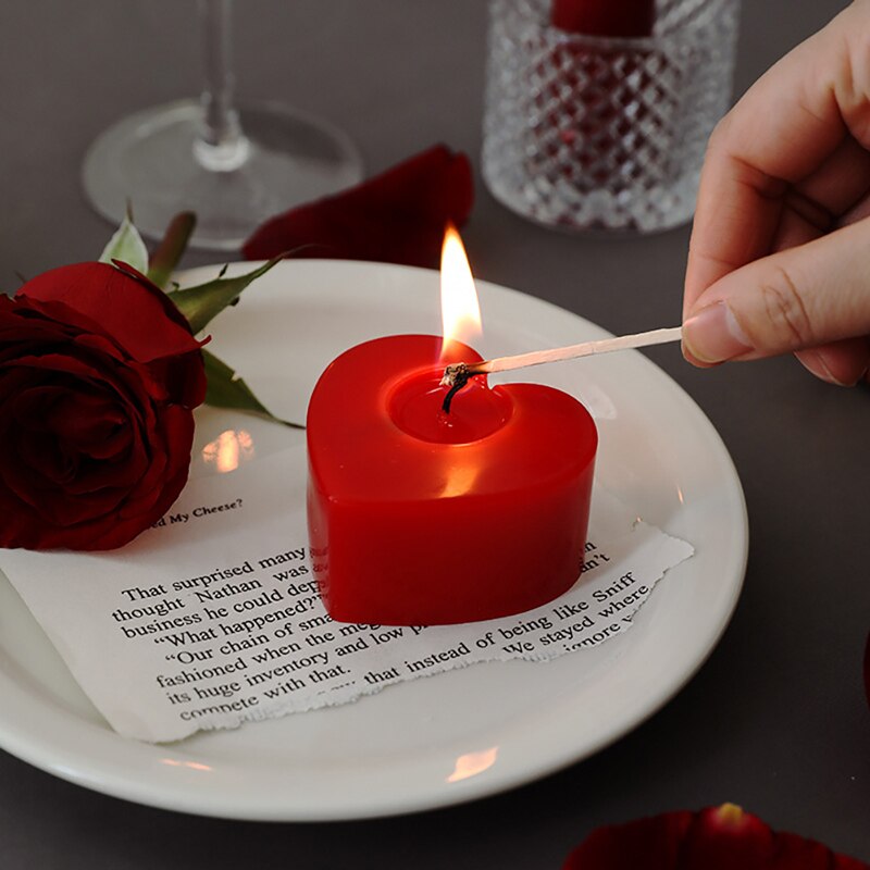 Hartvorm Kaarsen Liefde Kaarsen Voor Valentijnsdag Engagement Decoratieve Kaarsen Geurende Rookloze