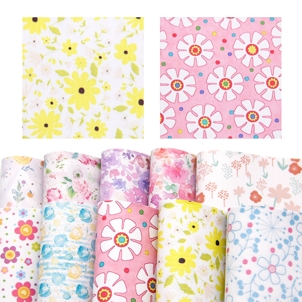 Assorted Printed Faux Leather Fabric For Sewing Artificial Synthetic PVC For DIY Bag Shoes Material Earrings Bows ,1Yc13592: 1082010001