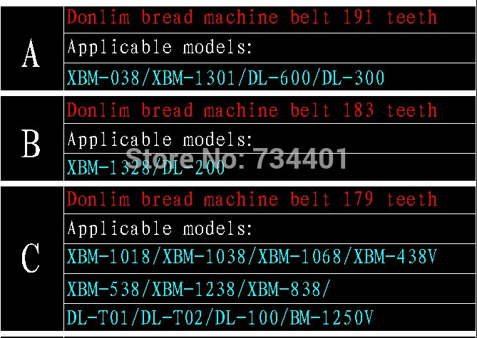 /Diverse merken van broodmachine riem/Daevoo DI-91... – Grandado