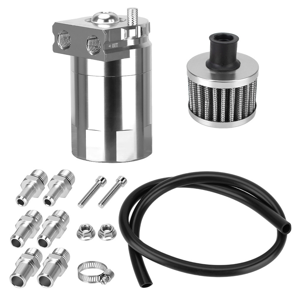 Bildeler oljefangstkanne bil forvirret oljetank reservoartank drivstofftank: Sølv