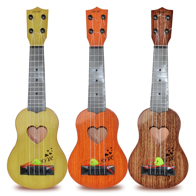 Mini ukelele instrumento Musical, guitarra infantil, juguetes creativos, juego escolar para niños, educación y aprendizaje, de Navidad