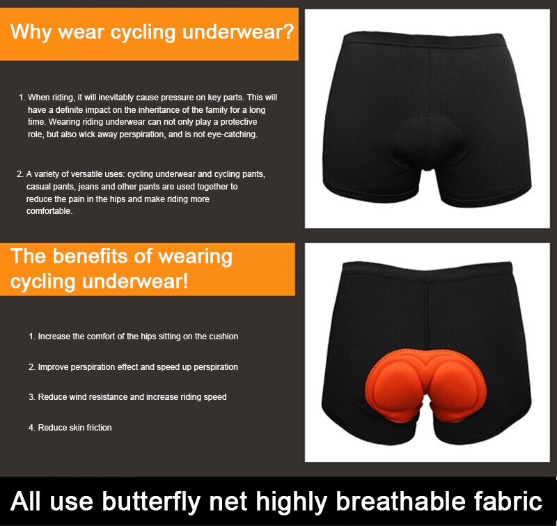 Cycling Shorts 3D Gel Padded Breathable Underwear Bicycle Road Bike MTB Shorts Riding Downhill Shorts Moisture-wicking