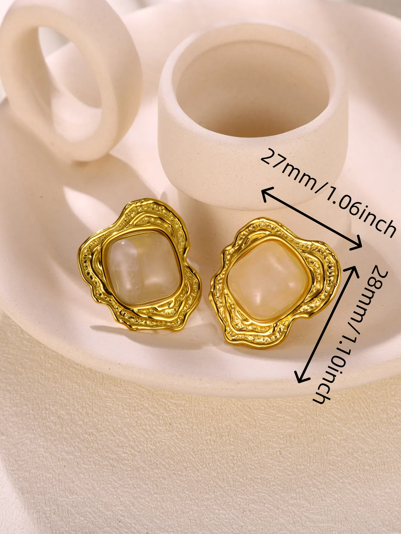 Pendientes delicados de flores para mujer, concha de Color dorado, acero inoxidable, resistente al agua, joyería Bohemia para el sol, Aretes de perlas de Navidad bonitos: PLATEADO