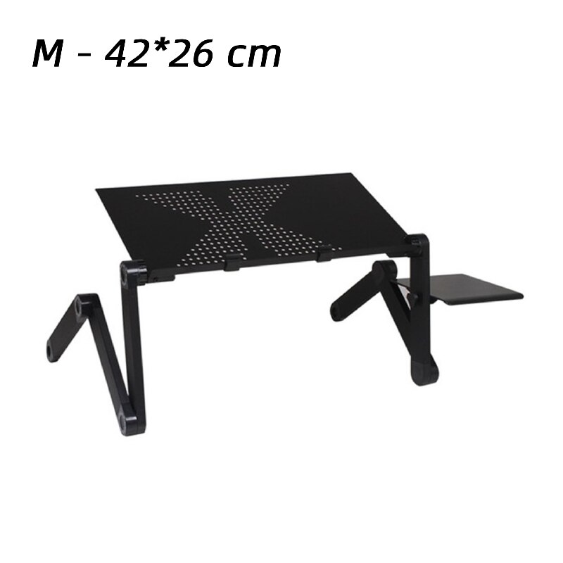 Aluminum Alloy Adjustable Laptop Table ,Portable Folding Computer Desk With Mouse Pad&Vented Fan