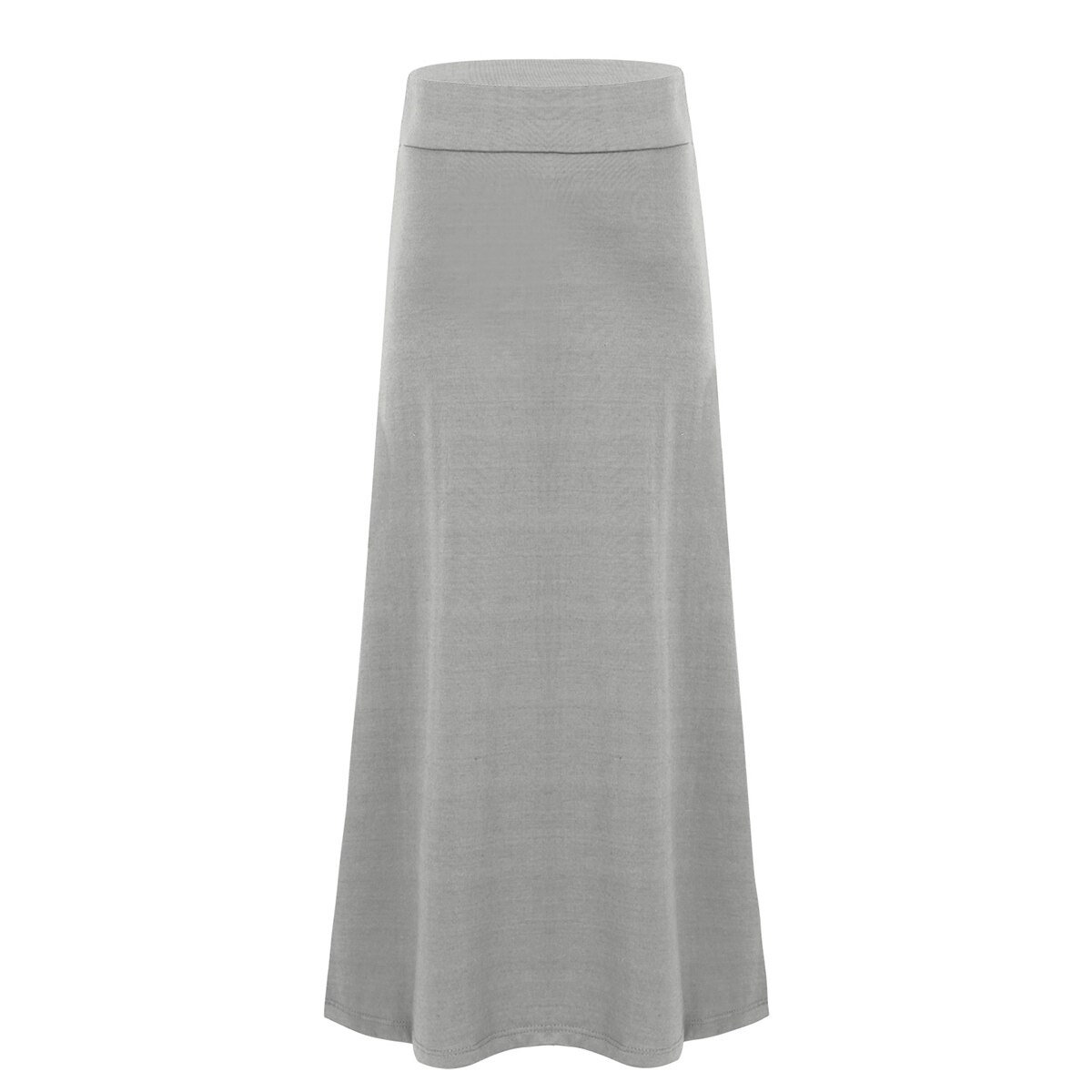 iiniim Kids Girls Solid Color Stretchy Lightweight Maxi Skirt for Casual Party School Summer Skirts Parties Clohing for Child: Grey / 12