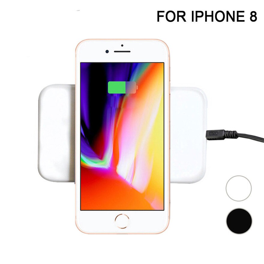 Ultra-Thin Universal QI Wireless Charger Plate For Android Phones Rectangle Portable 1000mA Charging Pad White Black