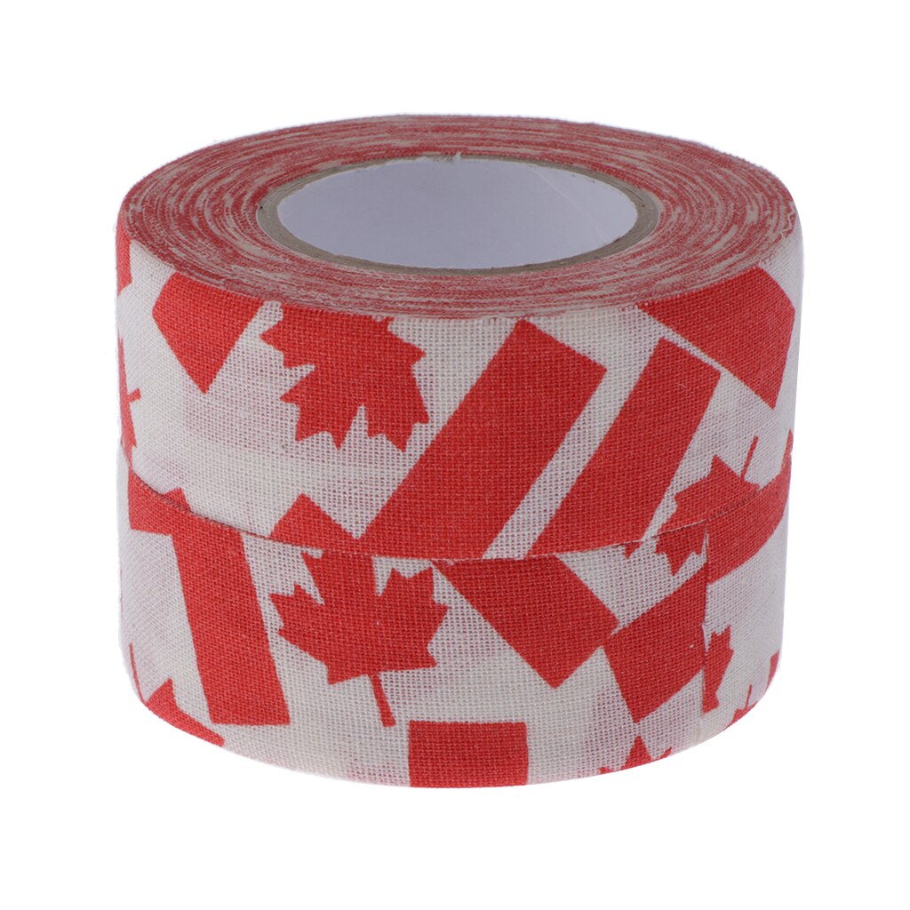 2 Rolls 2.5cmx1000cm Ice Hockey Stick Adhesive Grip Handle Tape Wearproof Skid Resistance Grip Badminton Golf Tennis Tape: Red Maple Leaf
