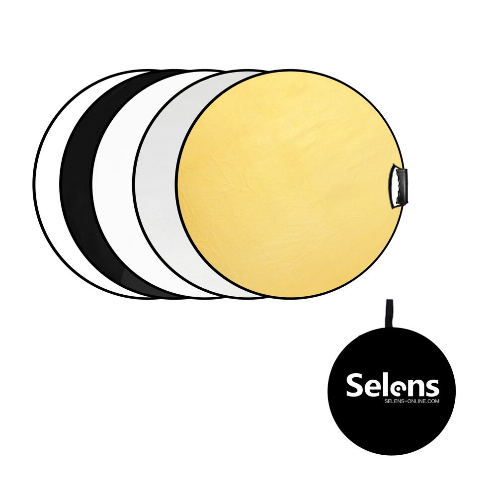 Selens 60/80/110Cm 5 In 1 Reflector Fotografie Inklapbare Light Reflector Spotlight Reflector Voor Fotografie Flash reflector