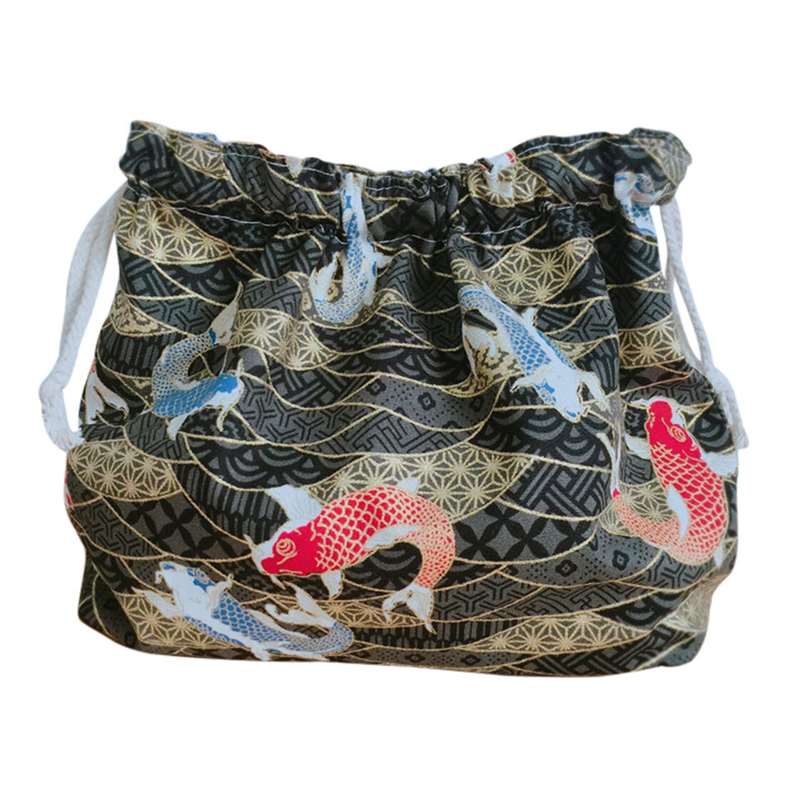 Moda almoço saco drawstring almoço sacos para mulheres crianças portátil lancheira estilo japonês bento tote bolsa de viagem piquenique