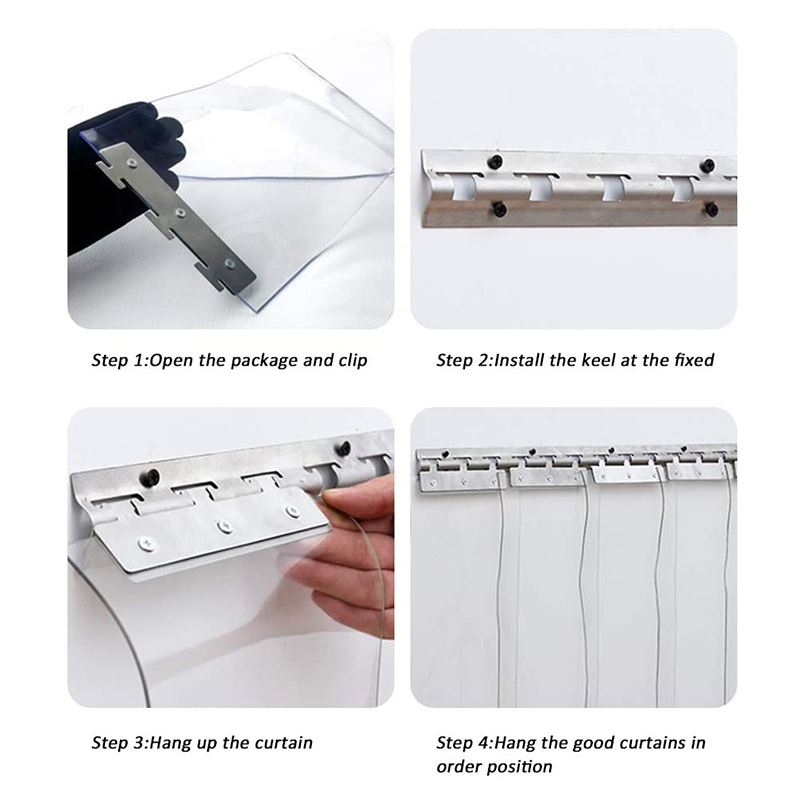1Stck Bausatz PVC Streifen Vorhang Tiefkühlraum Lagerbier Hängen Schiene Bildschirm Transparente Vorhang Winddicht Wärme Beständig Tür Vorhang