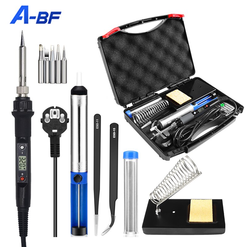 A-BF 836D LCD Display Soldering Iron Digital Solder Iron Set Temperature Adjustable Kit Welding Tools Rework Station 60W: A-BF 836D SET6 / US