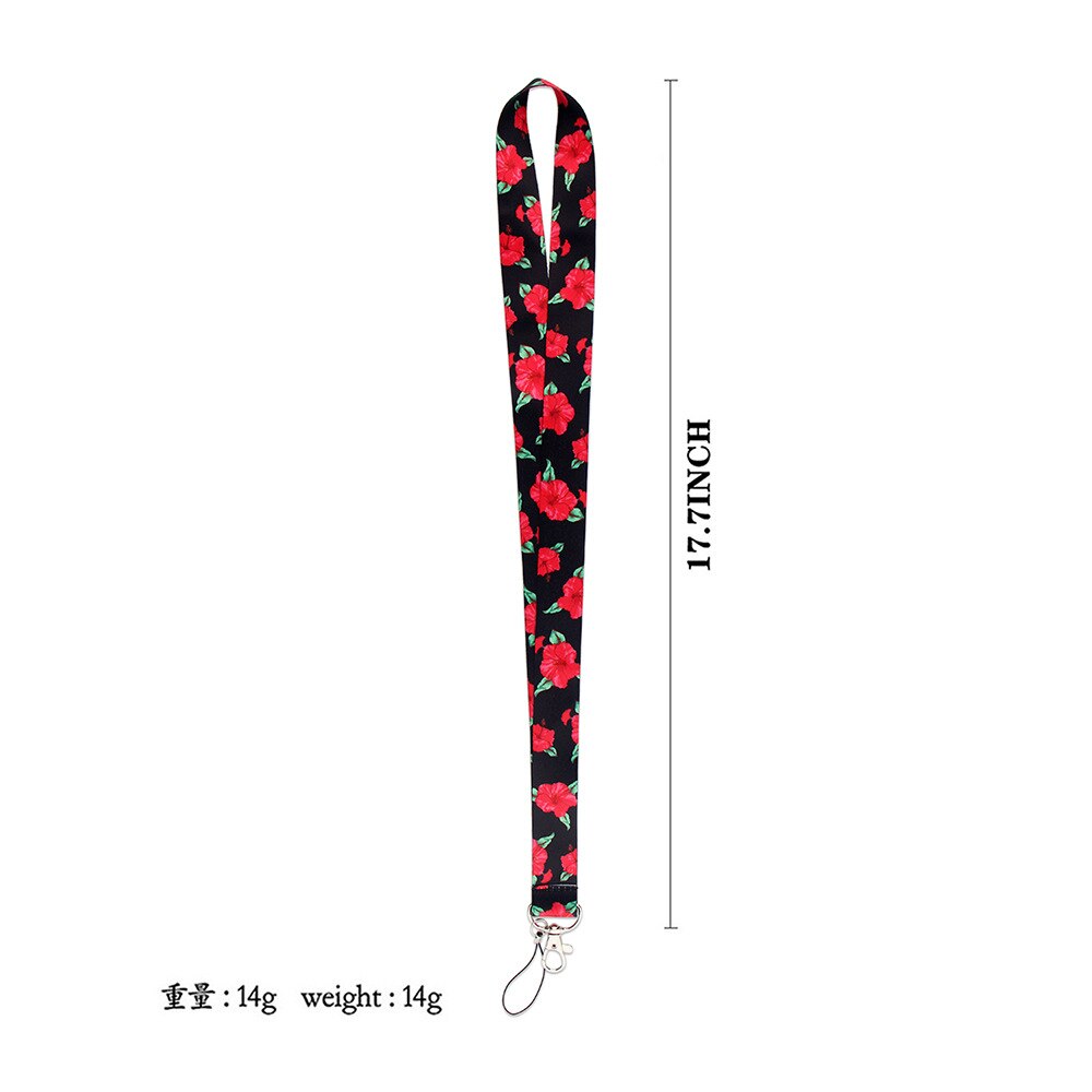 Mode Bloemen Neck Strap Sleutel Lanyard Id Card Key Chain Holder Vrouwen Badge Kaarthouder Cover Arts Verpleegkundige Accessoires