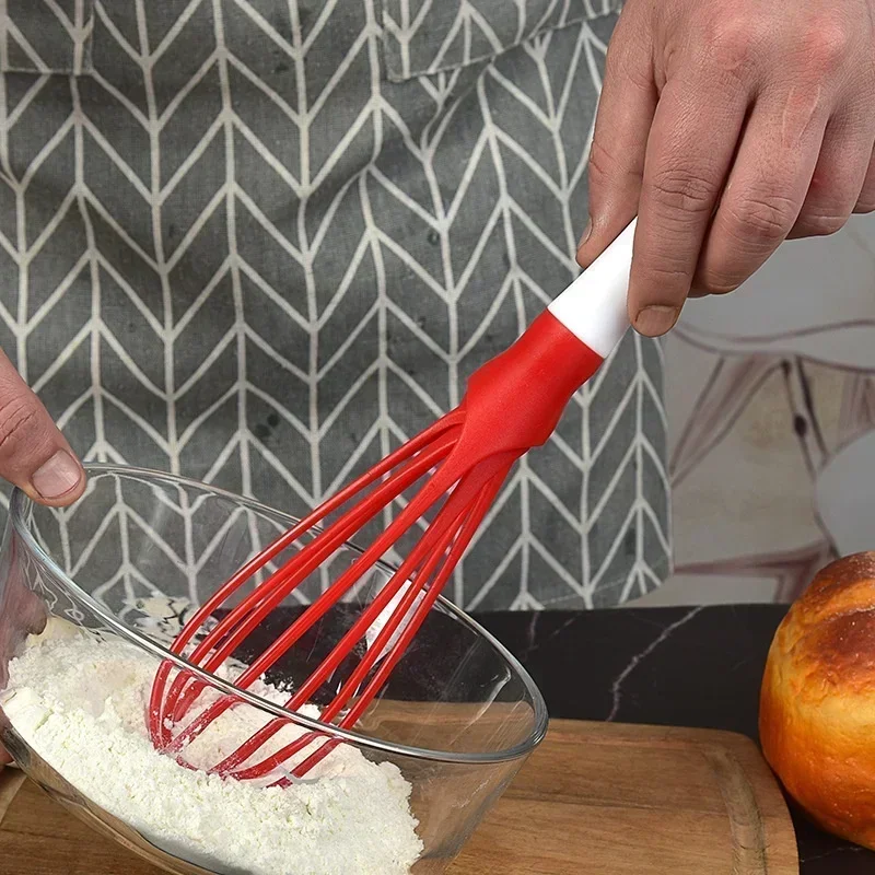 1 stücke Multifunktionale Dreh Manuelle Schneebesen Mixer Mini Kunststoff Küche Ei Schneebesen Backen Werkzeug Ei Rührwerk Silikon Umweltfreundliche