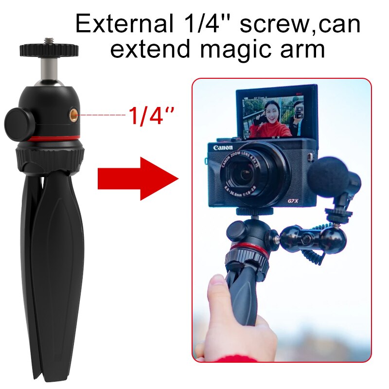 Ulanzi-Mini trípode MT-17 con rotación de 360 grados, trípode ajustable para Smartphone, Vlog, GoPro 9, con tornillo 1/4, monopié