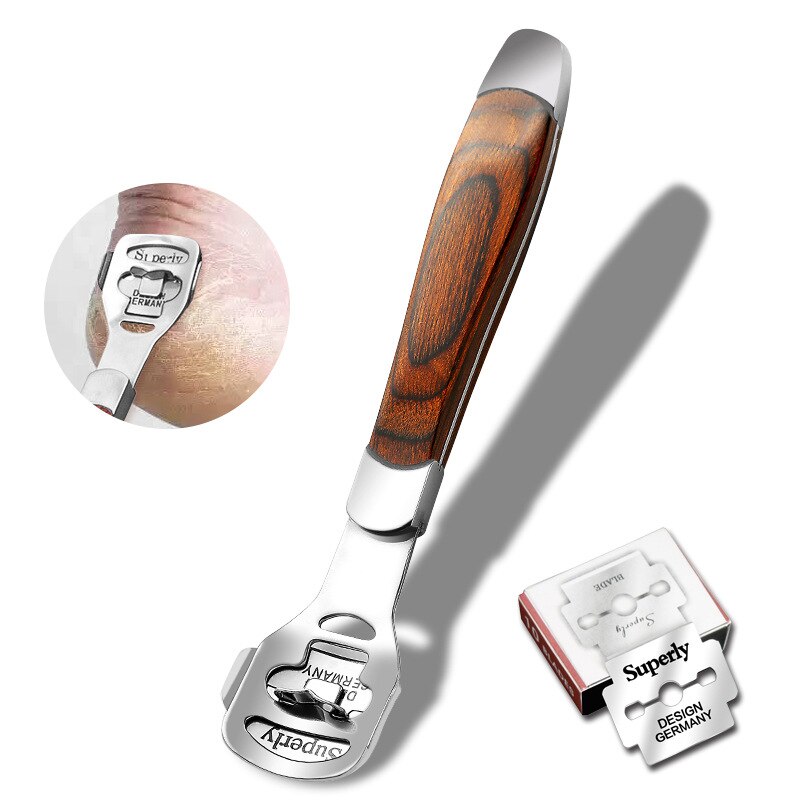Rasoir en acier inoxydable pour callosités des pieds, dissolvant de peau dure au talon, mains et pieds, outil de pédicure avec 10/20 lames, lime de soins des pieds
