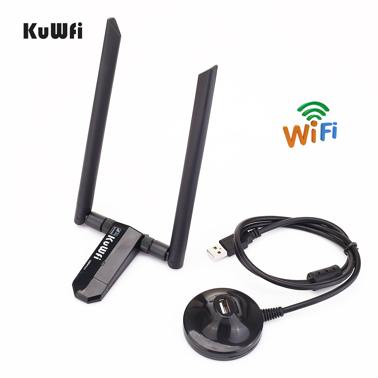 KuWFi mini USB3.0 Wifi Adapter 1200Mbps 5dBi Antenne PC USB Wi-fi Empfänger Dual Band High Speed Drahtlose Netzwerk Karte