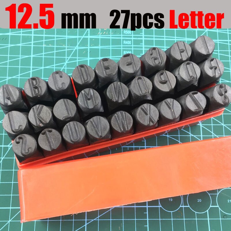 Outil d'estampage en métal en acier noir numéro arabe outil de poinçon de presse lettres anglaises estampes sculptées LOGO en cuir joints en métal fournitures
