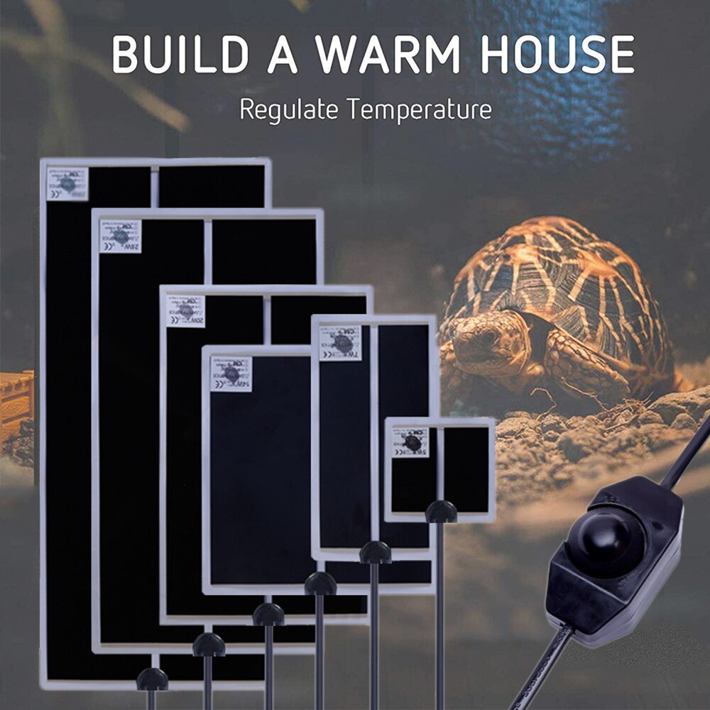 Verwarming warmtemat 5-35w terrarium reptielen warmtemat regelbare temperatuurregelaar broedmachine klimmat voor huisdieren gereedschap zwart