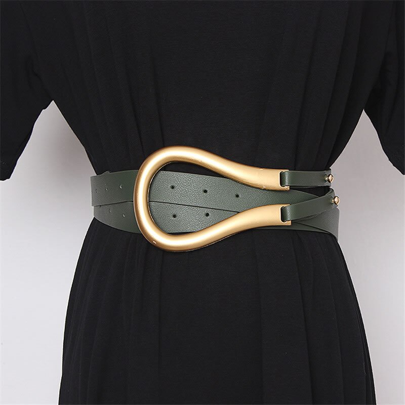 XITAO Vrouwen Mode Riemen Metalen Gebogen Grote Hoefijzer Gesp Geïmporteerd Microfiber Leer Dubbele Riem Toevallige Riemen DMY1859