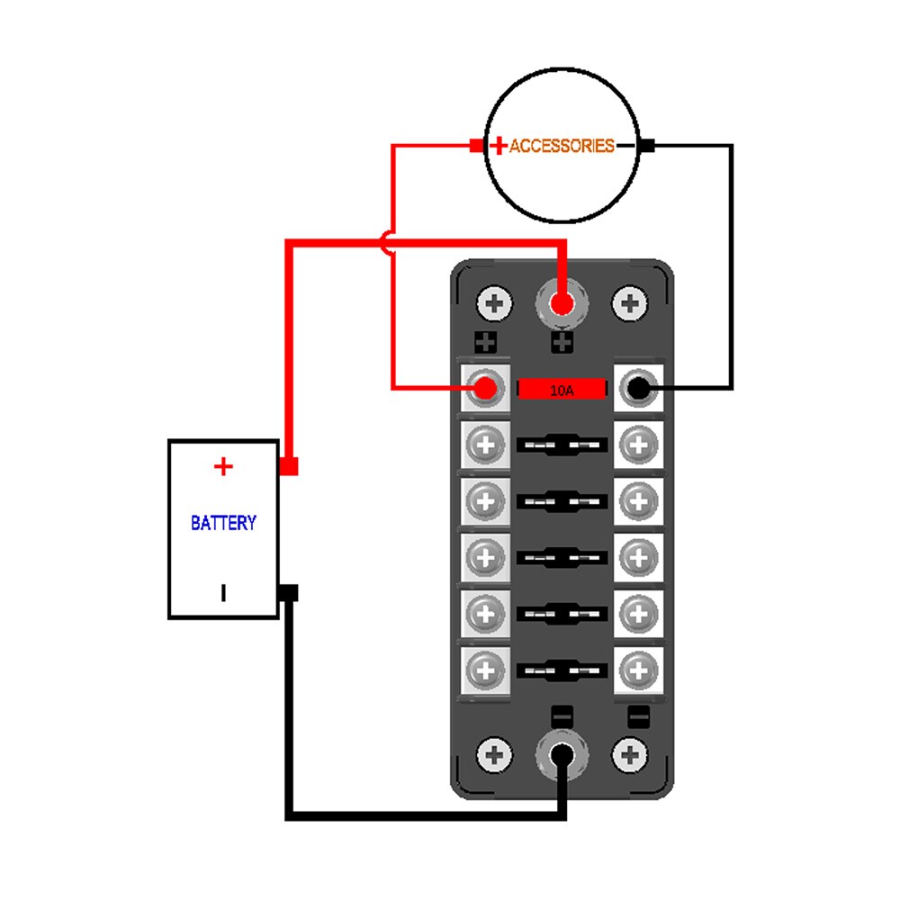 Universal Car Fuse Holder Box DC32V 6-way Independent Negative Function for Car Boat Marine Auto Electrical Line Protection