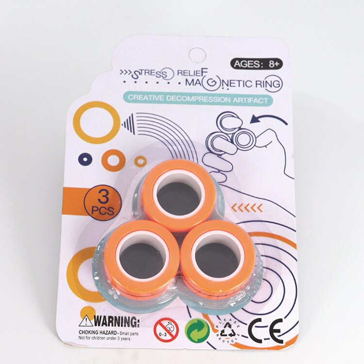 Fingears magnetiske ringe fidget legetøj magnetisk armbånd ring unzip legetøj magiske ring rekvisitter værktøjer unzip finger spil finger legetøj: 5