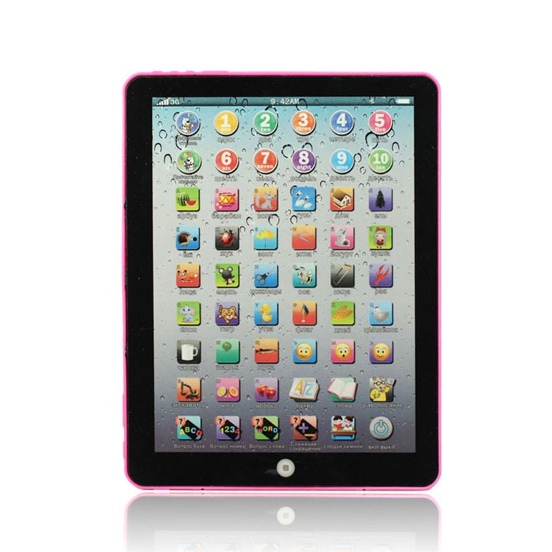 1PC Pink Blue Russian Computer Learning Machines Tool notebook computador Education Machine Tablet Toy For Kids girls boys