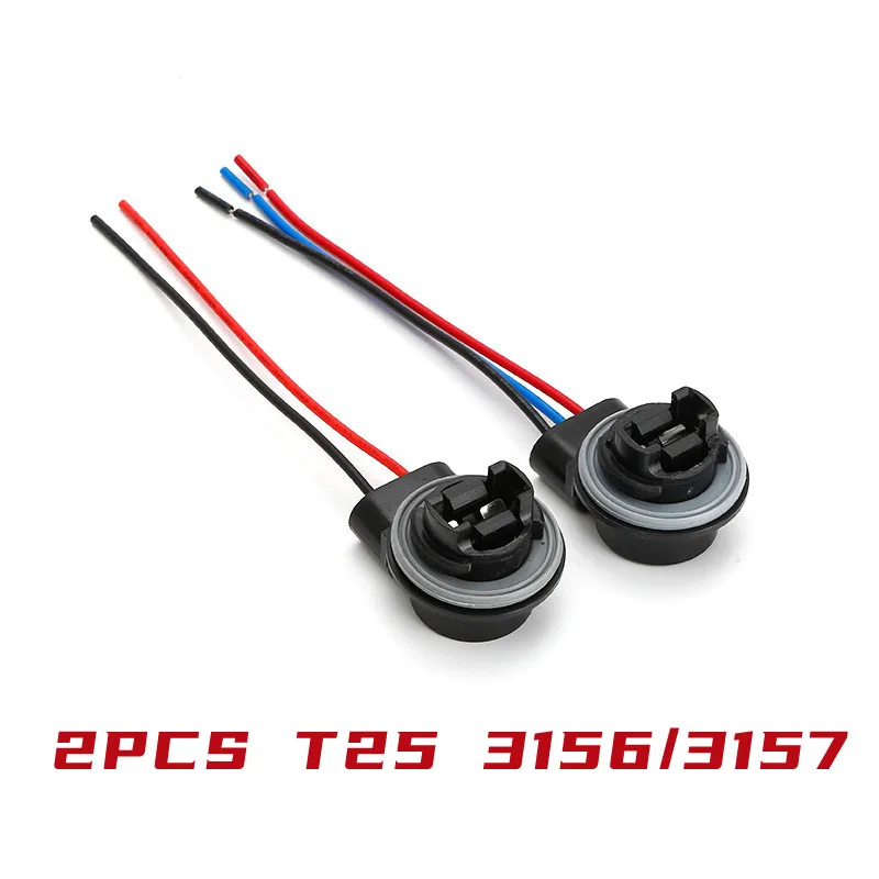2X T25 3156 P27W 3157 P27/7W Female Socket Car Lamp Lights Adapter Extension Connector Plug Bulb Holder LED Socket Adaptor