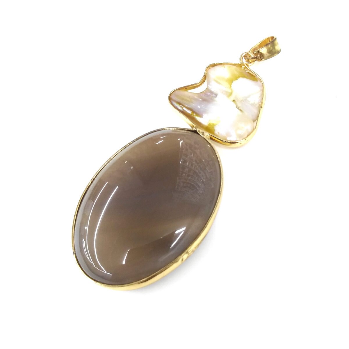 Naturale di Pietra Alla Moda Agate Pendenti Con Gemme E Perle di Forma Ovale Del Pendente per Monili Che Fanno Fai Da Te collana accessori Formato 31x76mm: 9