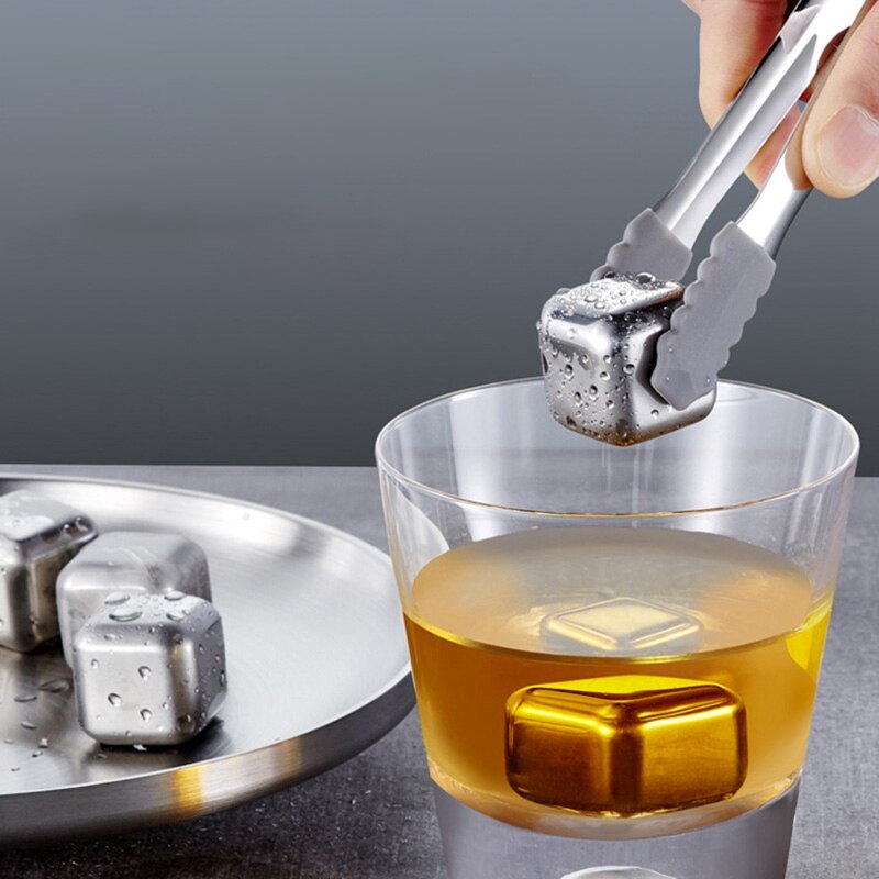 304 Stainless Steel Ice Bar Square Stainless Steel Metal Ice Box Quick Freeze Square Whiskey Ice Tartar