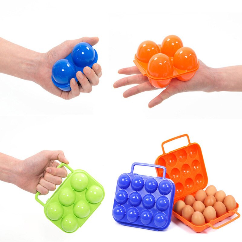 6 Grids Egg Holder Box Kitchen Storage Box Egg Carrier For Outdoor Camping Hiking Picnic