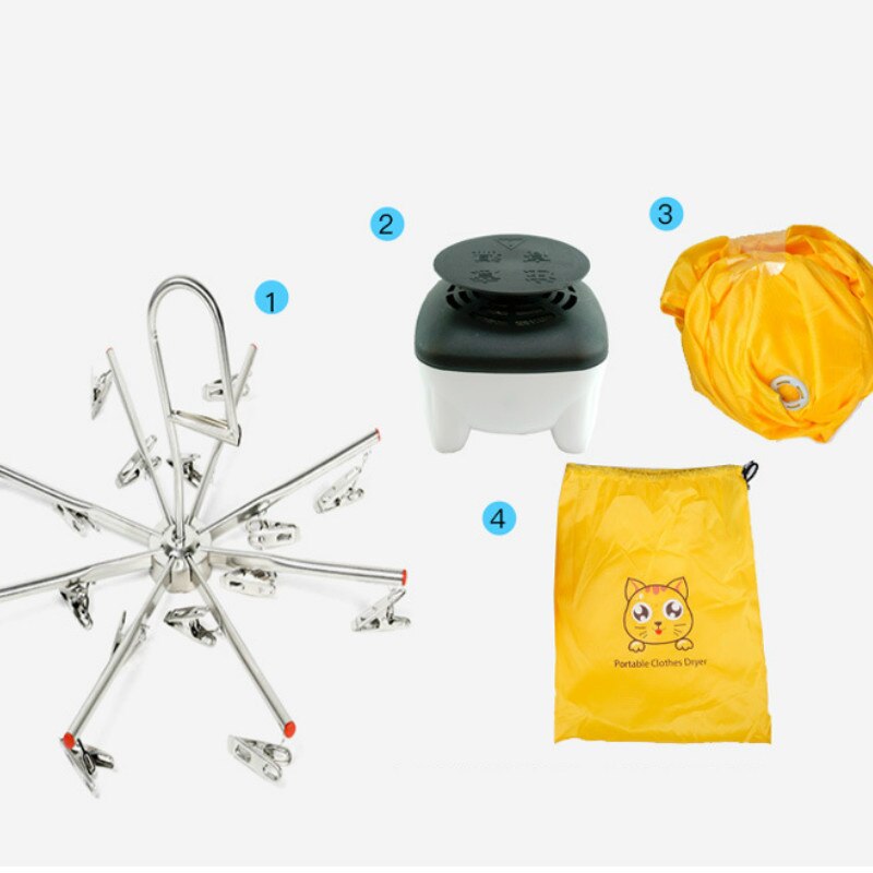 Electric Clothes Dryer Laundry Air Fan Heater Warmer Folding Wardrobe Dehydrator Baby Cloth Drying Machine Rack portable